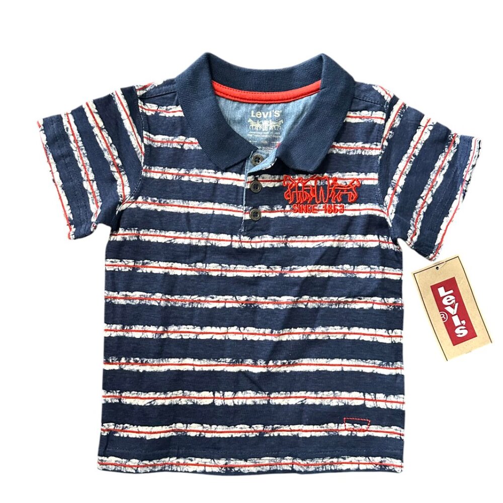 LEVI'S BABY BOY "TWO HORSE" STRIPED POLO, NWT
